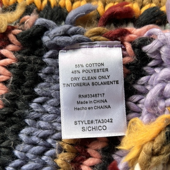 T Party Cardigan Duster Women’s Multi Color Knit Fringe Coat of Many Colors S - Picture 9 of 9